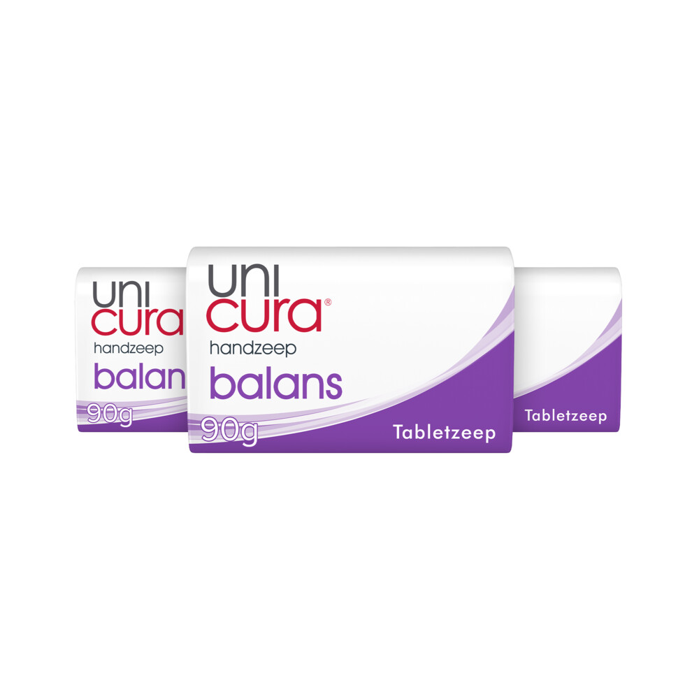 3x Unicura Tabletzeep Anti Bacterieel Balans 180 gr