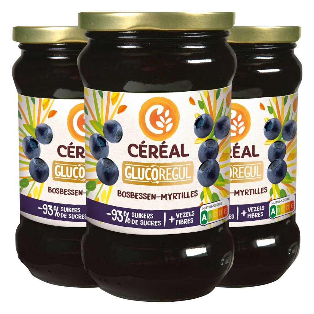 3x Céréal Jam Bosbessen 320 Gr