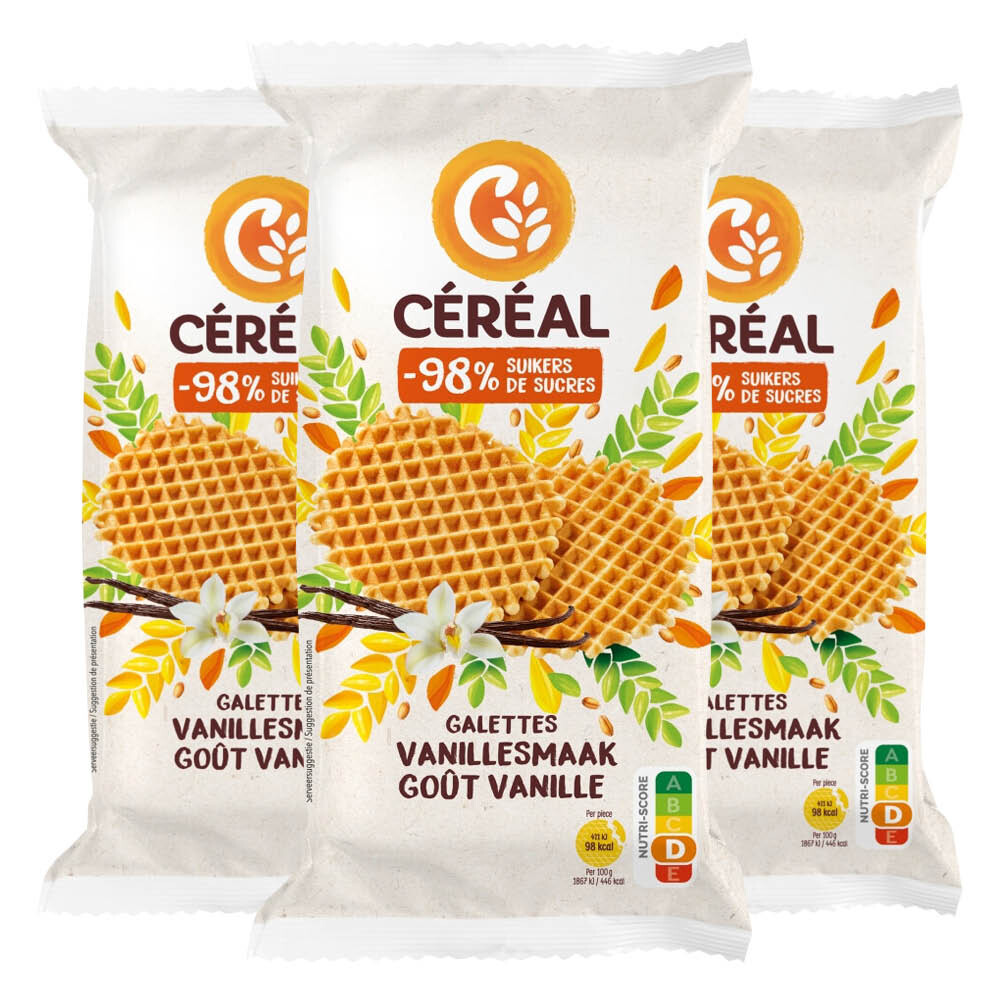 3x Céréal Galettes Vanillesmaak 175 Gr