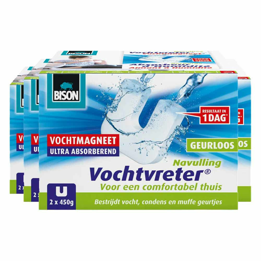 4x Bison Vochtvreter Ambiance Magneet Neutraal 2 x 450 gr