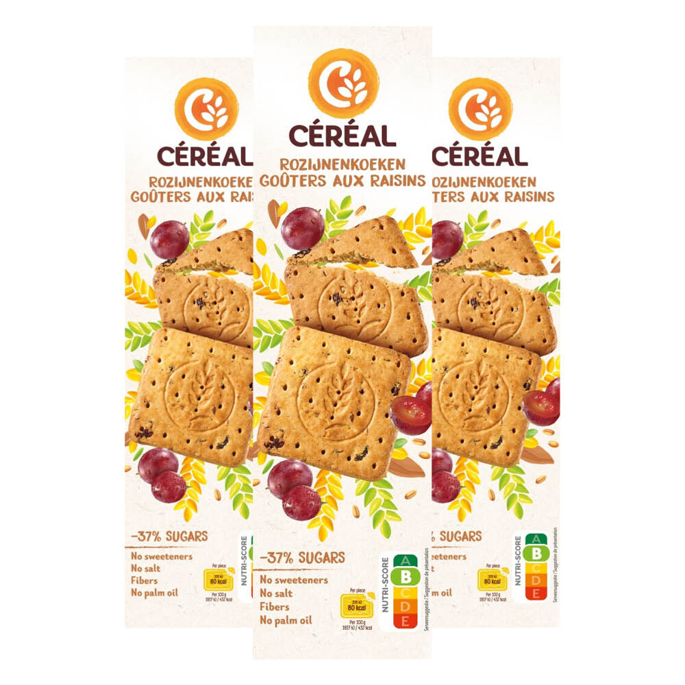3x Céréal Rozijnenkoeken 360 gr