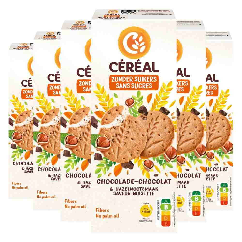 6x Céréal Zandkoek Hazelnoot Chocolade 132 gr