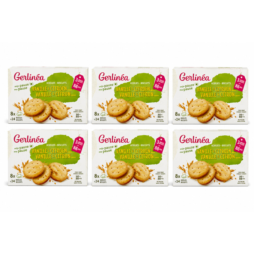 6x Gerlinea Koekjes Vanille & Citroen 8x3 stuks