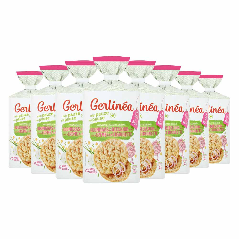 8x Gerlinea Maïswafel Roomkaas & Bieslook 123 gr