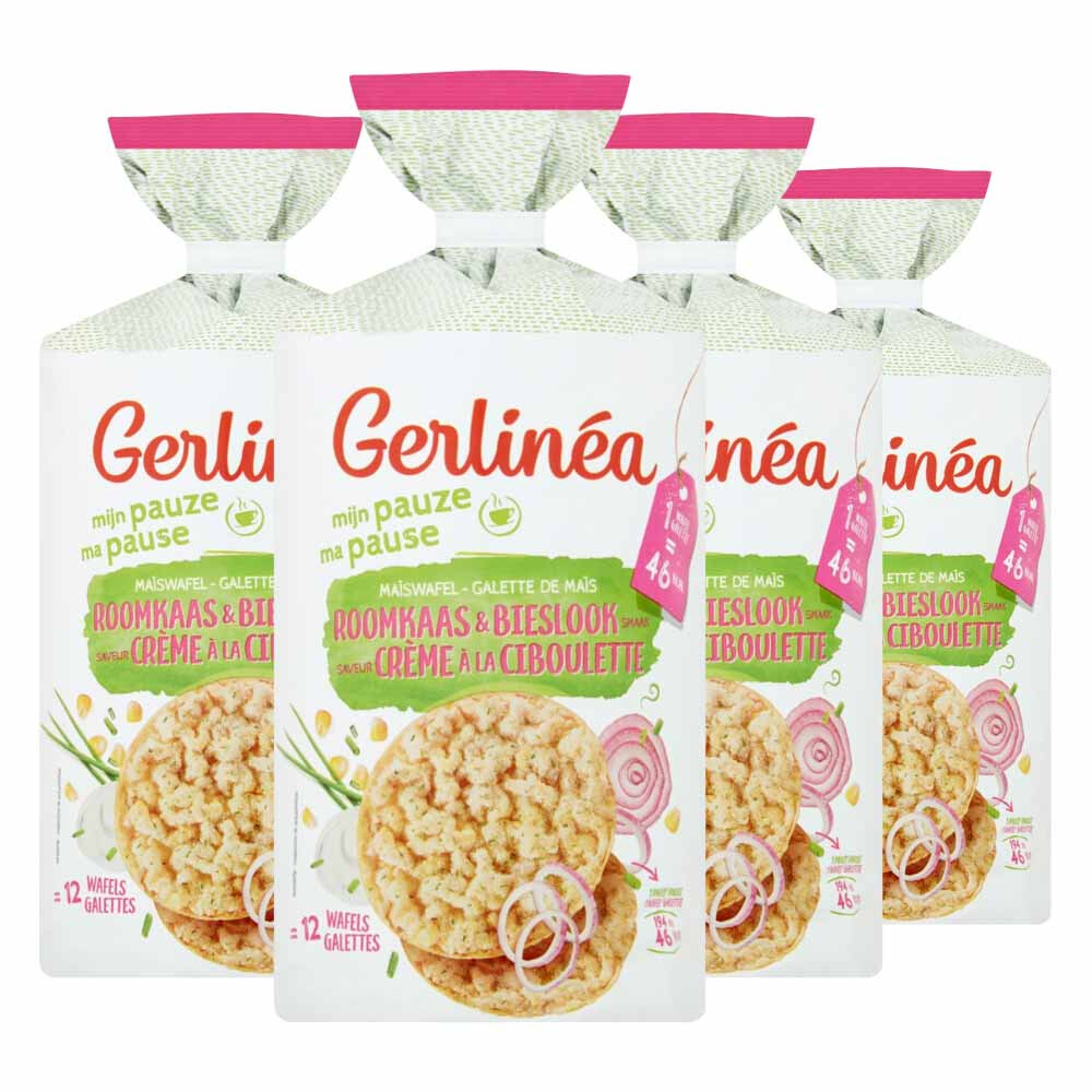 4x Gerlinea Maïswafel Roomkaas & Bieslook 123 gr