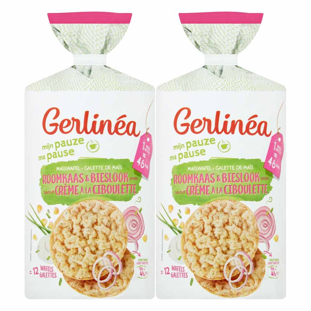 2x Gerlinea Maïswafel Roomkaas & Bieslook 123 gr