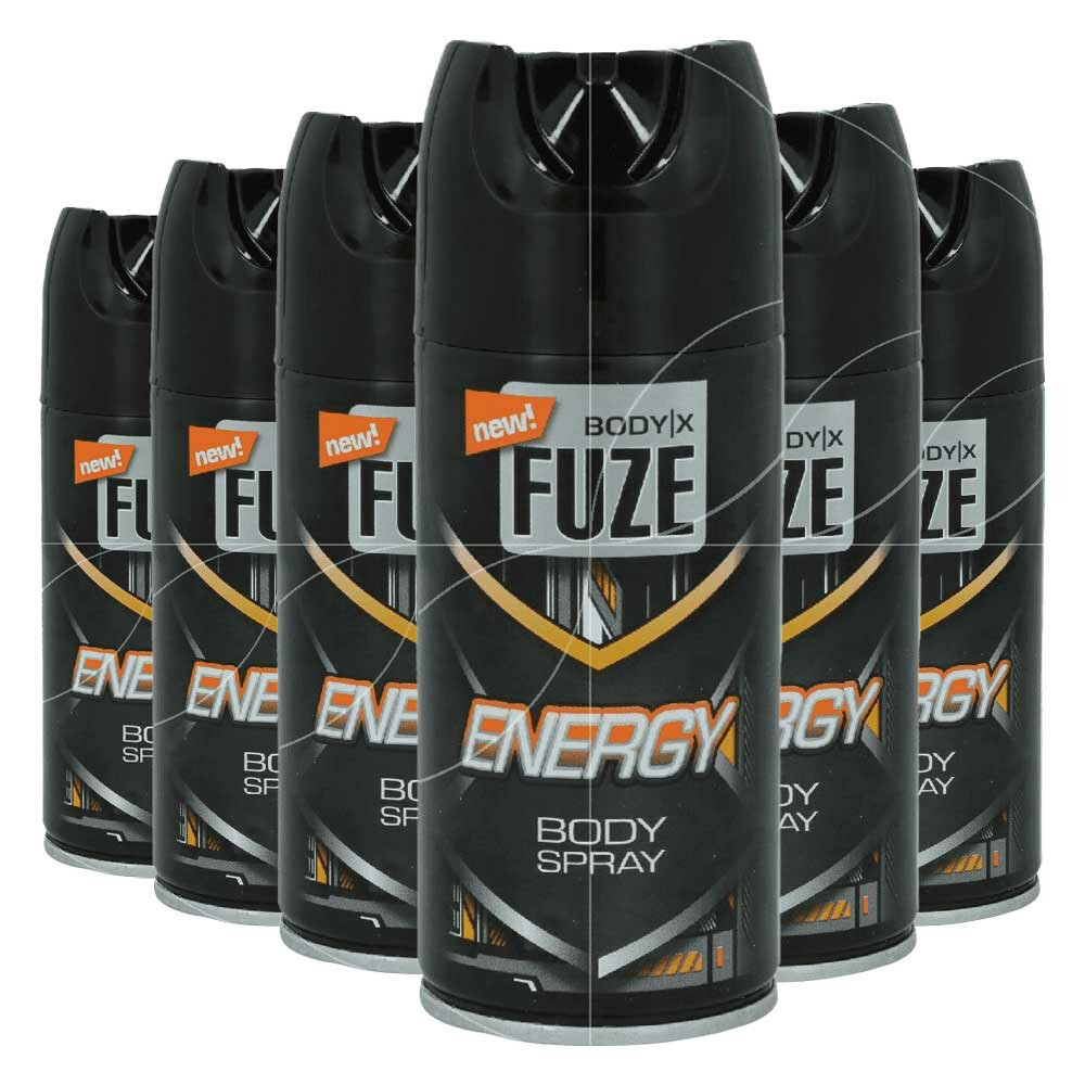 6x Body-X Fuze Deospray Energy 150 ml