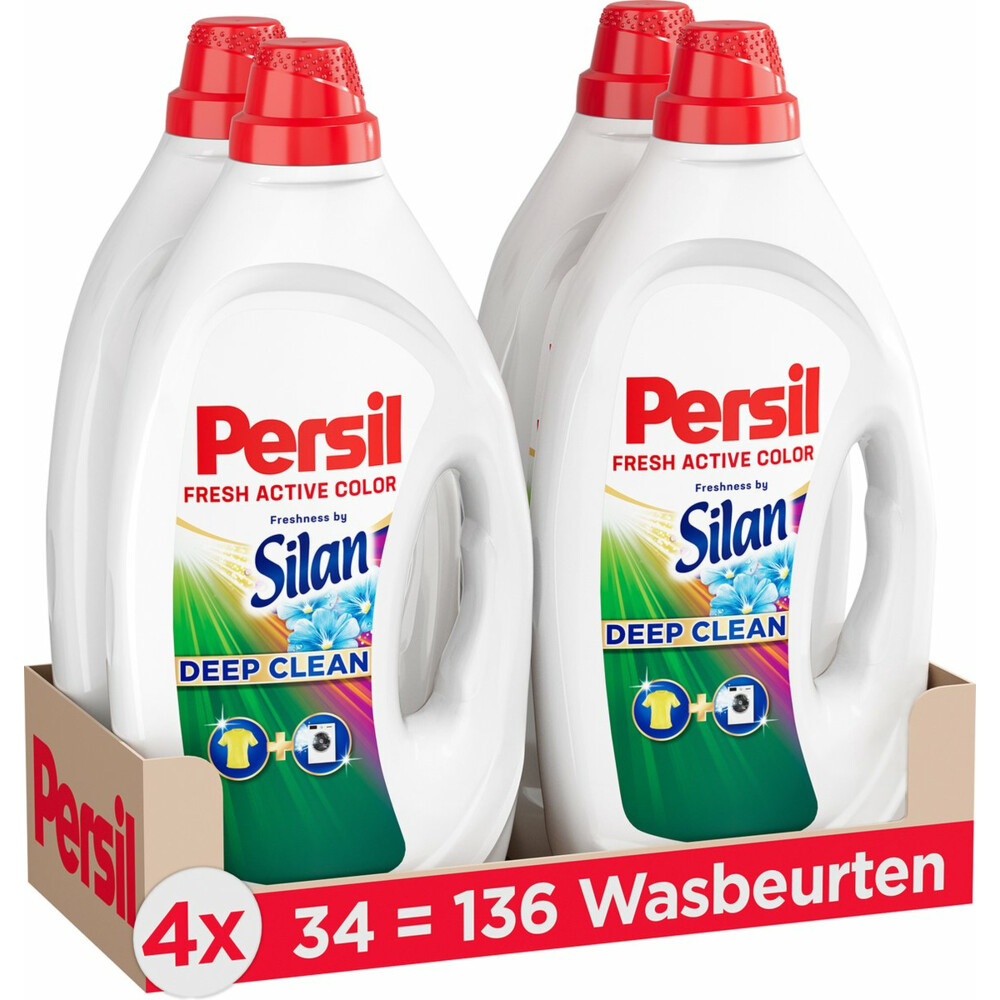 4x Persil Wasmiddel Gel 34 Wasbeurten Color Freshness by Silan 1,53 liter