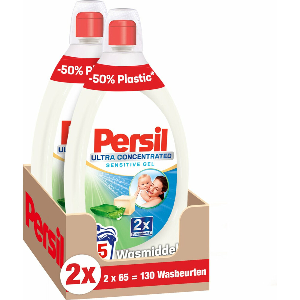 Persil Wasmiddel Gel 2 x 65 Wasbeurten Deep Clean Ultra Concentrated Sensitive 2 x 2,6 liter