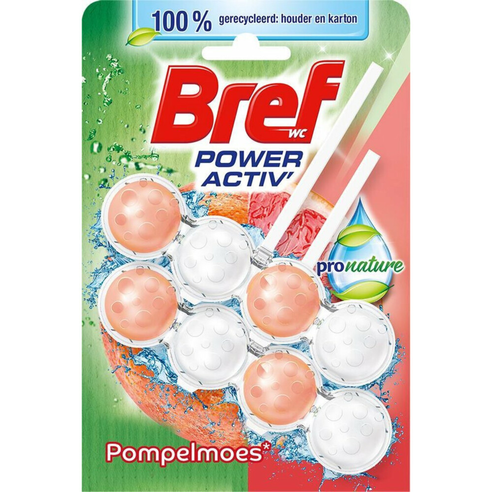 Bref Toiletblok Power Activ Pro Nature Grapefruit 2 stuks