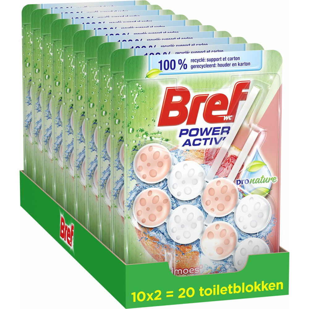 10x Bref Toiletblok Power Activ Pro Nature Grapefruit 2 stuks