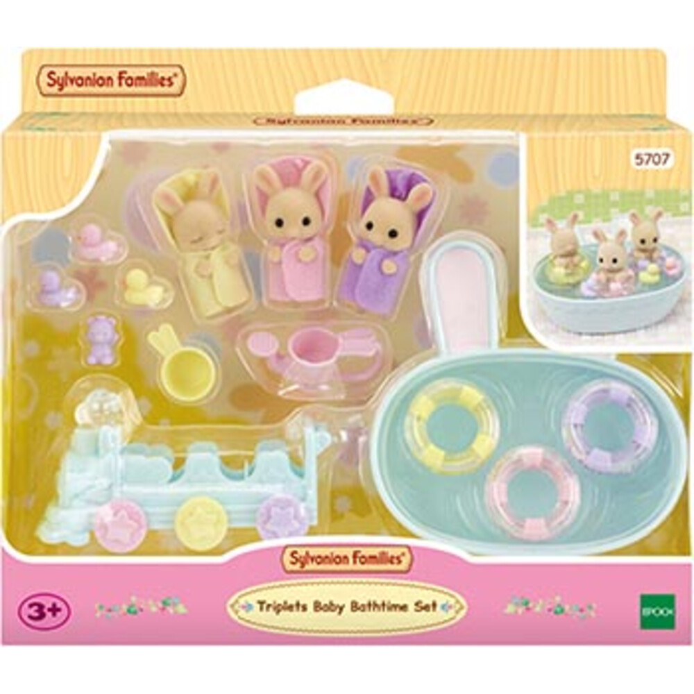 Sylvanian Families 5707 Drieling Baby Crème Konijn Badspeelset Speelset