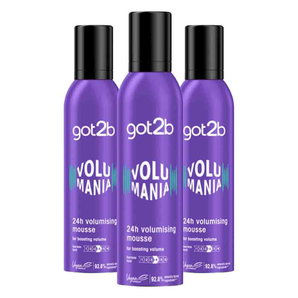 3x Got2b Volumania 24H Volumizing Mousse 250 Ml
