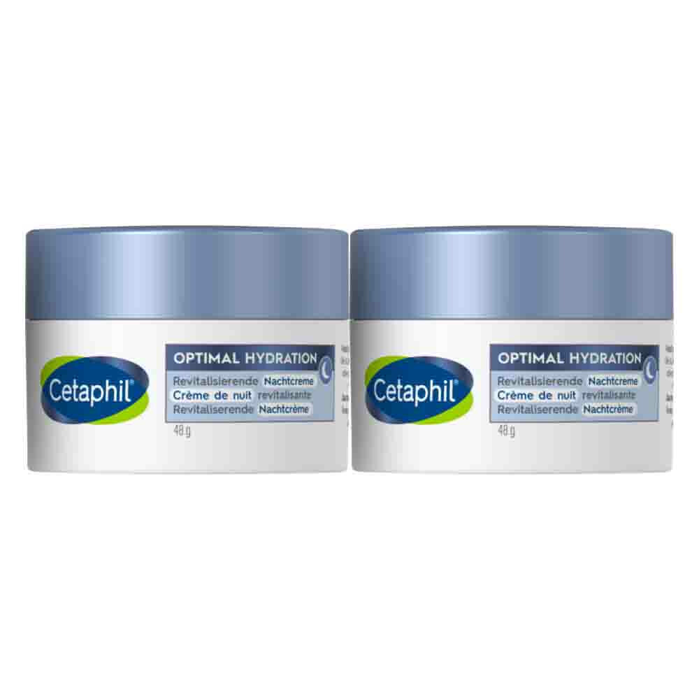 2x Cetaphil Optimal Hydration Herstellende Nachtcrème 48 gr