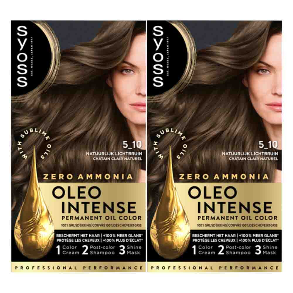 2x Syoss Oleo Intense Haarverf 5-10 Cool Bruin