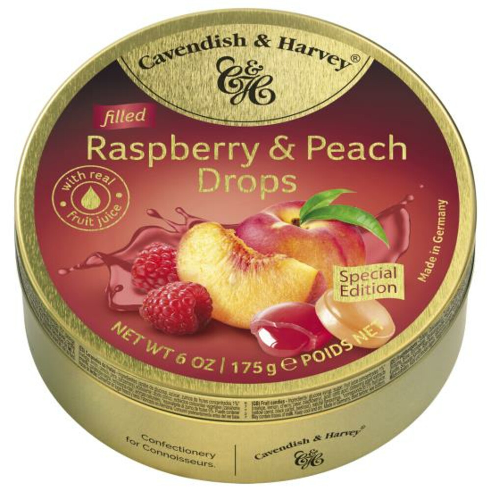 3x Cavendish&Harley Raspberry&Peach Drops 175 gr