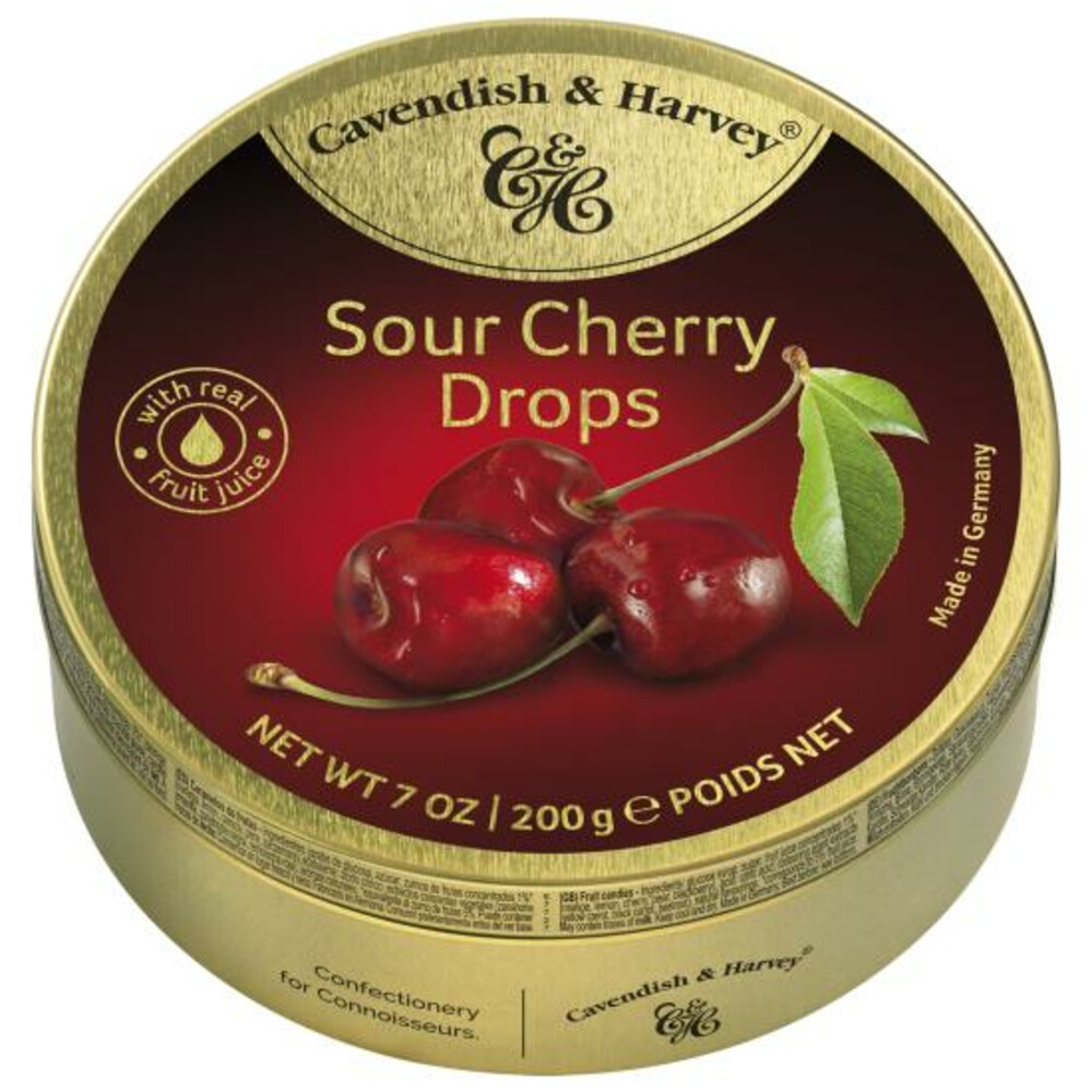 6x Cavendish&Harley Sour Cherry Drops 200 gr