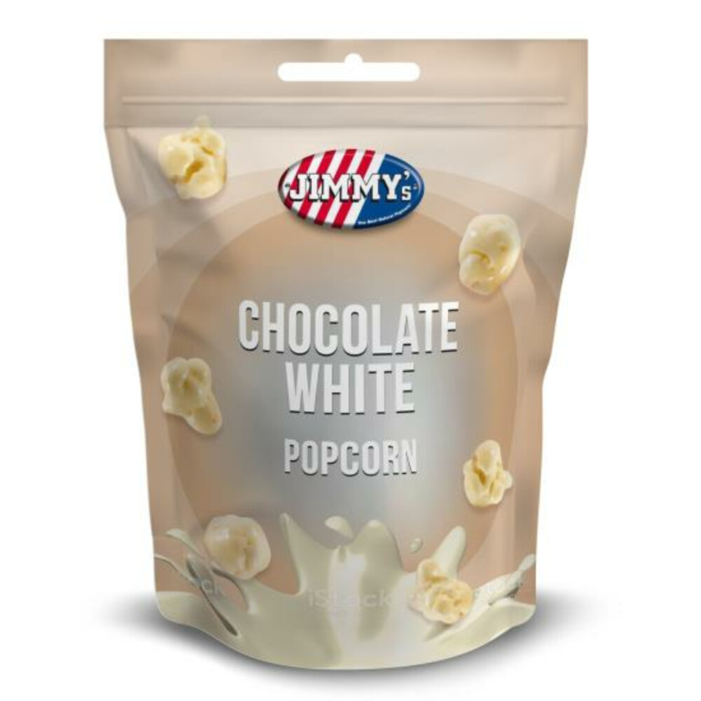 Jimmy's Popcorn Witte Chocolade Popcorn 120 gr