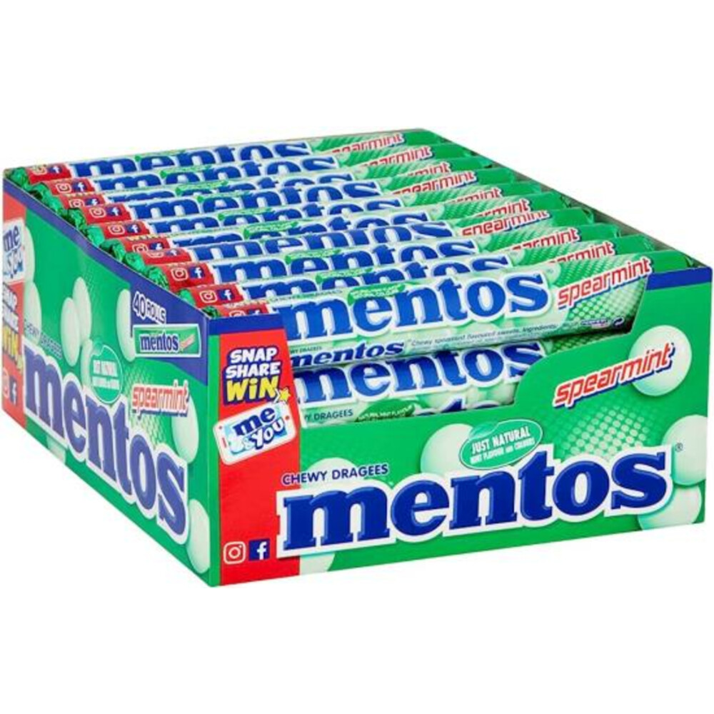 3x Mentos Rol Spearmint 40 x 37,5 gr