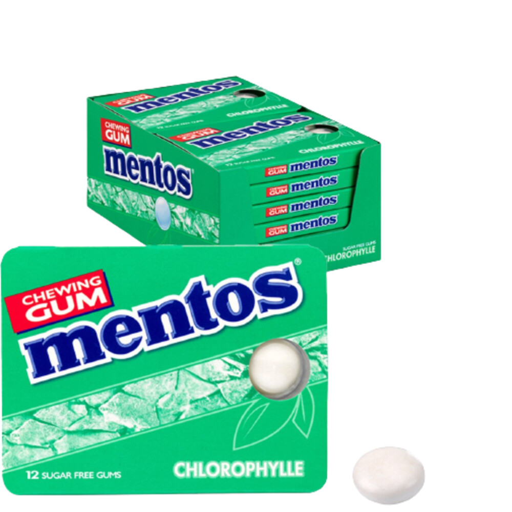 3x Mentos Kauwgom Chlorophylle 12 x 12 stuks
