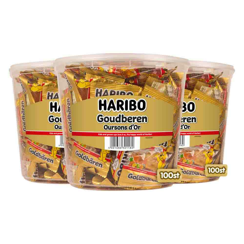3x Haribo Silo Zakjes Goudbeertjes 100 stuks