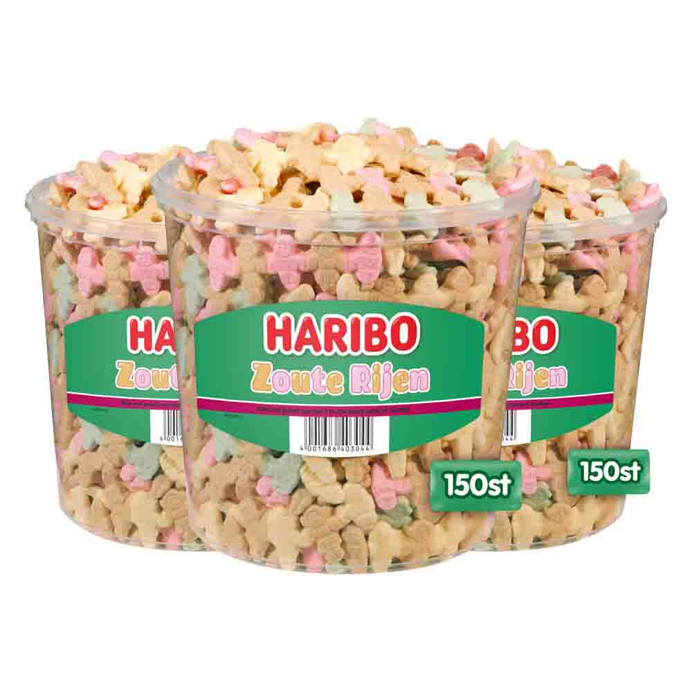 3x Haribo Zoute Rijen 150 stuks