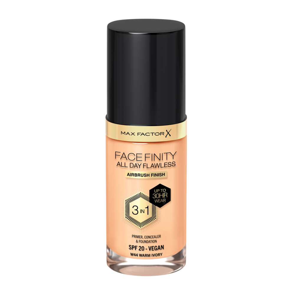 1+1 gratis: Max Factor Facefinity All Day Flawless Foundation W44 Warm Ivory 34 ml