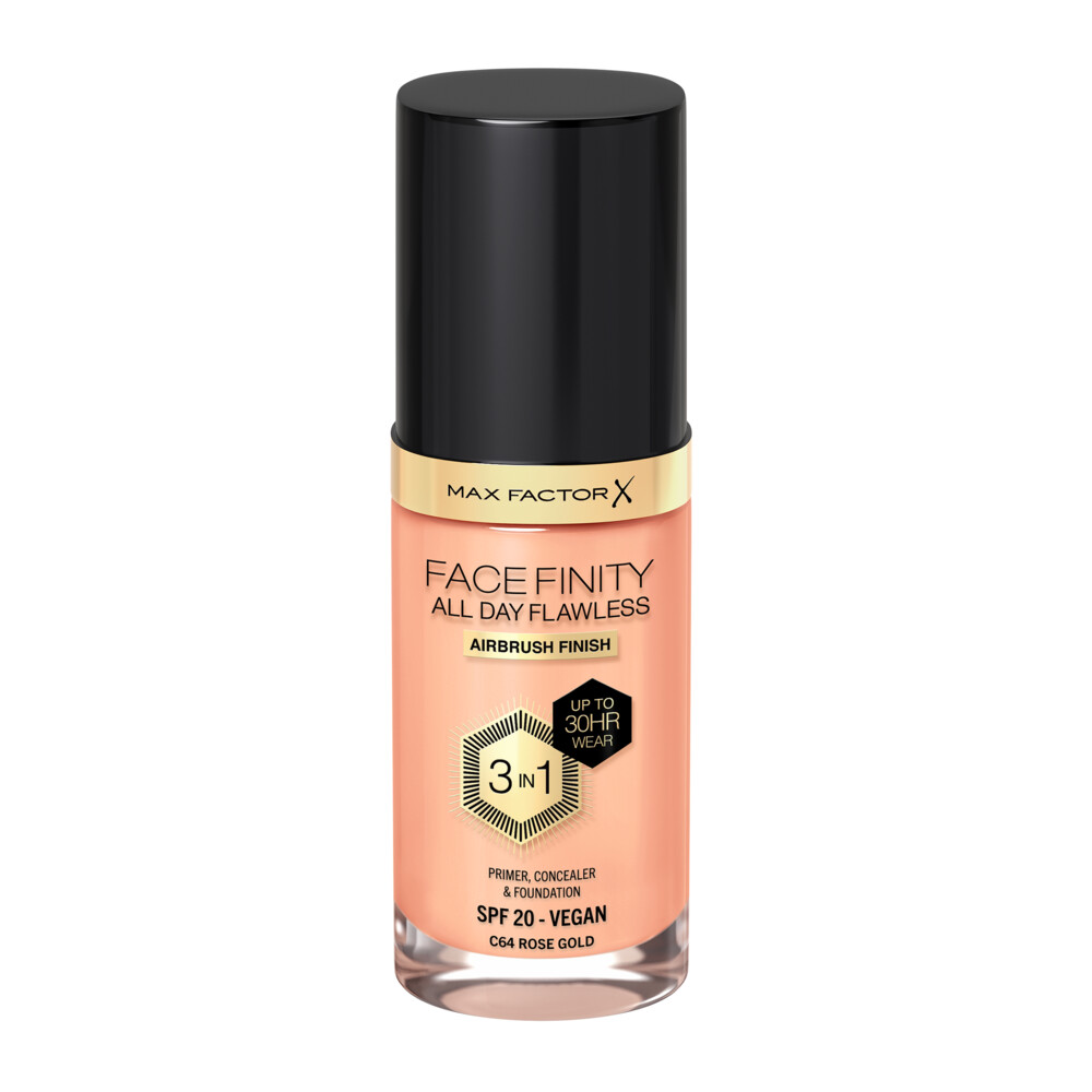 1+1 gratis: Max Factor Facefinity All Day Flawless Foundation C64 Rose Gold 34 ml