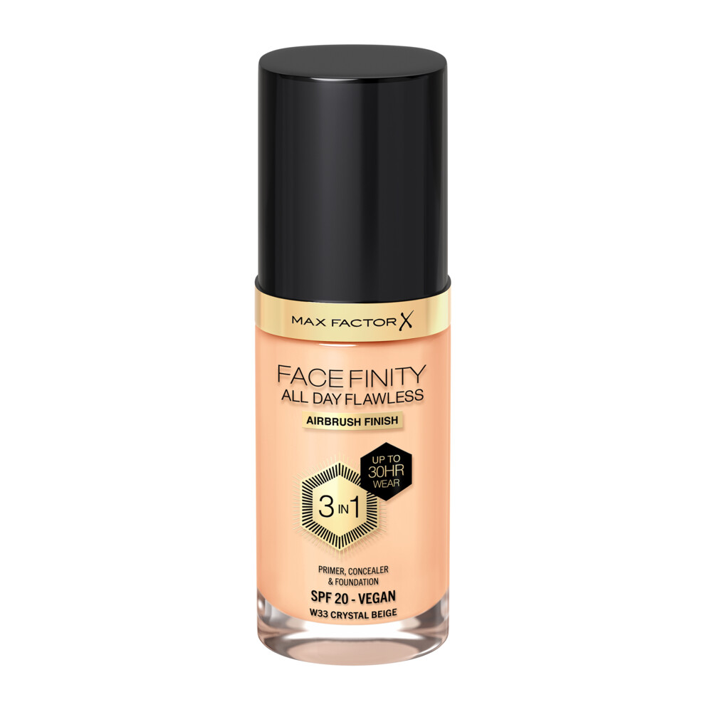 1+1 gratis: Max Factor Facefinity All Day Flawless Foundation W33 Crystal Beige 34 ml