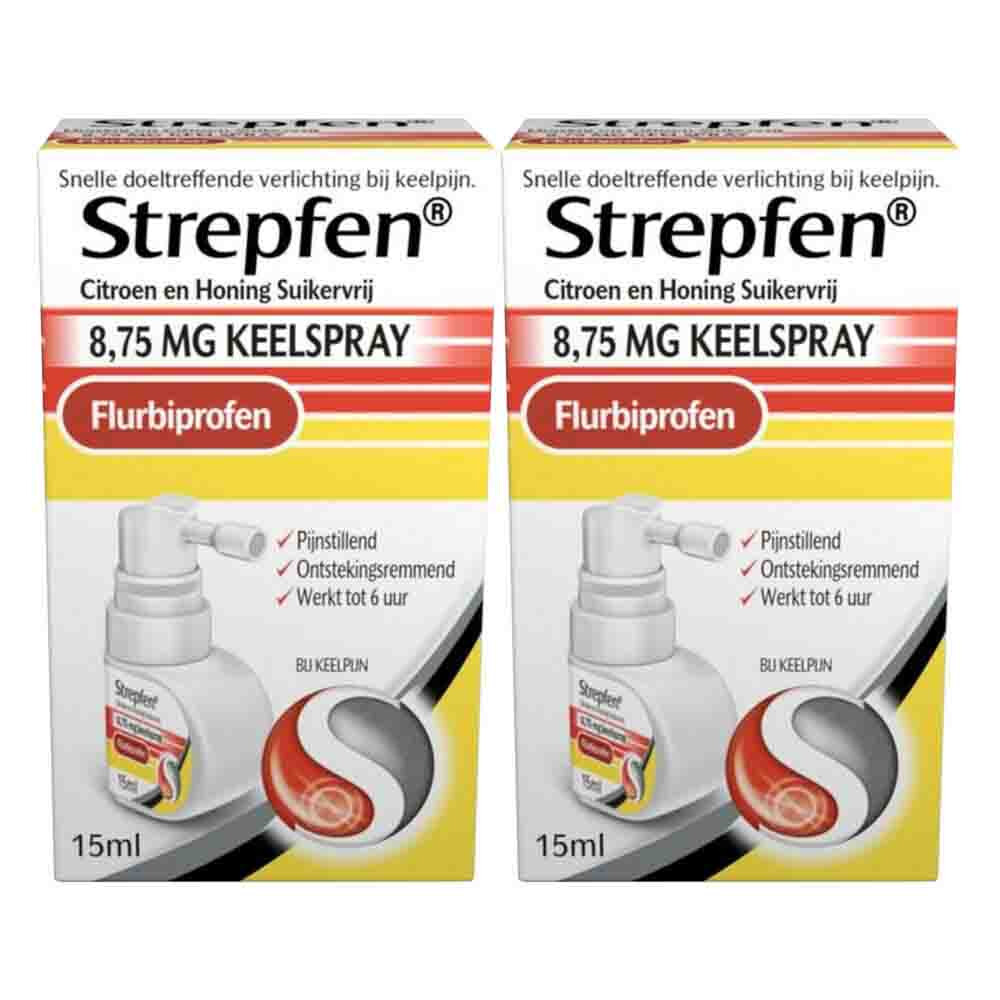2x Strepfen Keelspray Citroen & Honing 15 ml