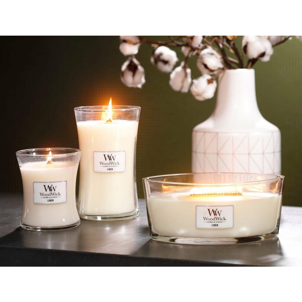 WoodWick Ellipse-geurkaars met knapperende lont | Island Coconut | Tot wel 50 uur brandtijd