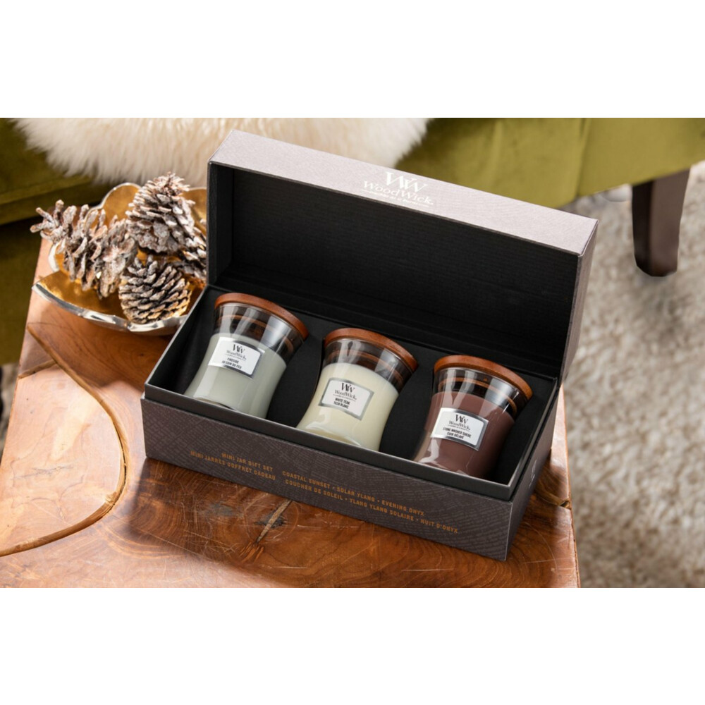 Woodwick Geurkaars Deluxe Geschenkset Mini Woody X Gr Plein Nl