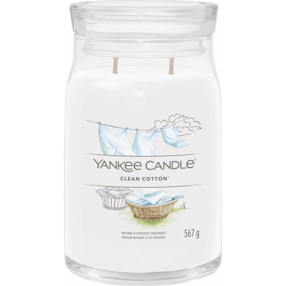 Yankee Candle Geurkaars Large Jar Clean Cotton 567 gr