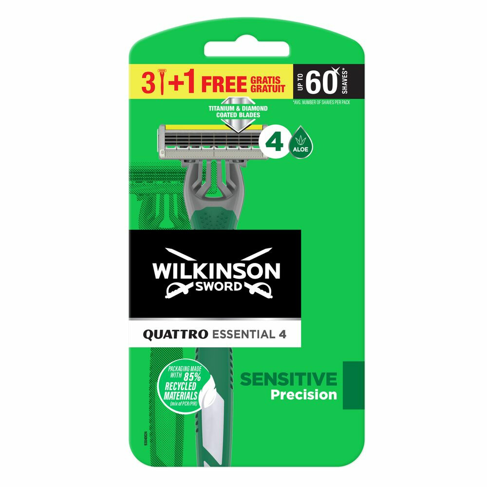 Wilkinson Wegwerpscheermesjes Quattro Essential 4 4 stuks