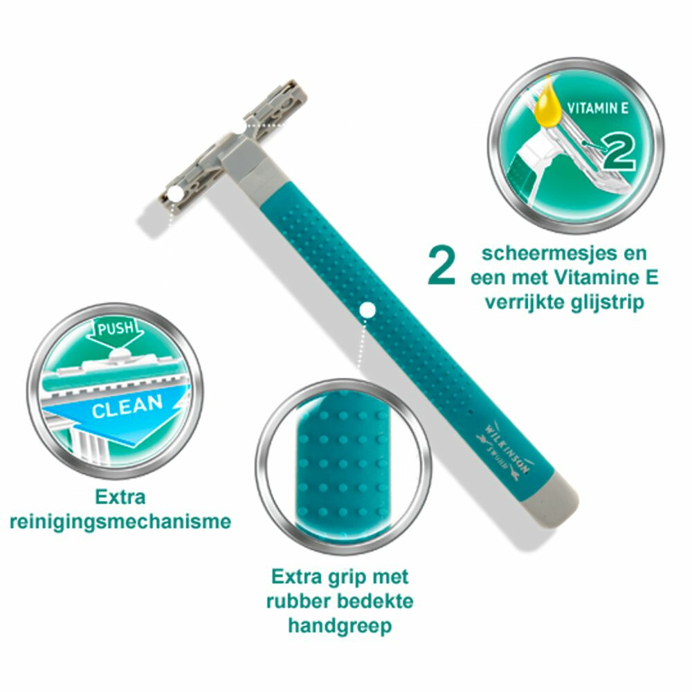1+1 gratis: Wilkinson Wegwerpscheermesjes Extra Essential 2 Sensitive 15 stuks, foto 3