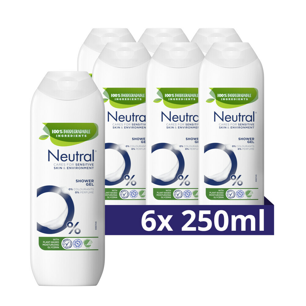 6x Neutral Showergel Parfumvrij 250 ml