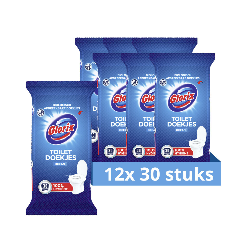 12x Glorix Toiletdoekjes Ocean 30 stuks