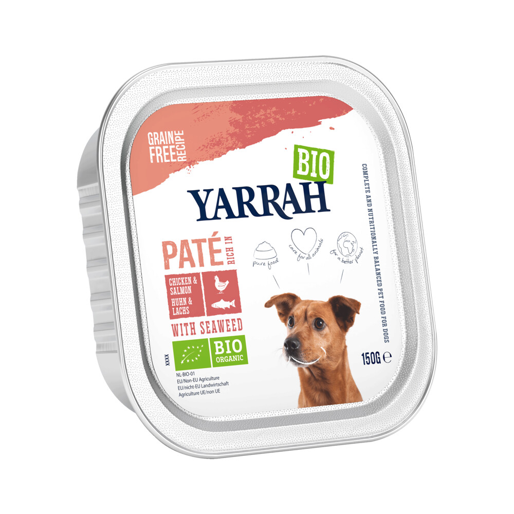 Yarrah Bio Hondenvoer Paté Kip&Zalm 150 gr