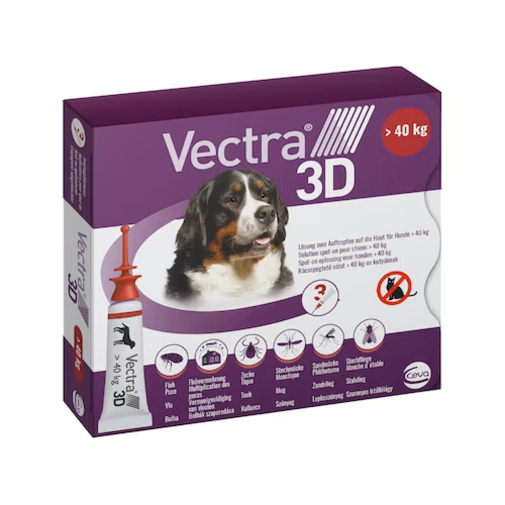 Vectra Anti-vlo&Teek 3D Hond XL>40 kg 3 stuks