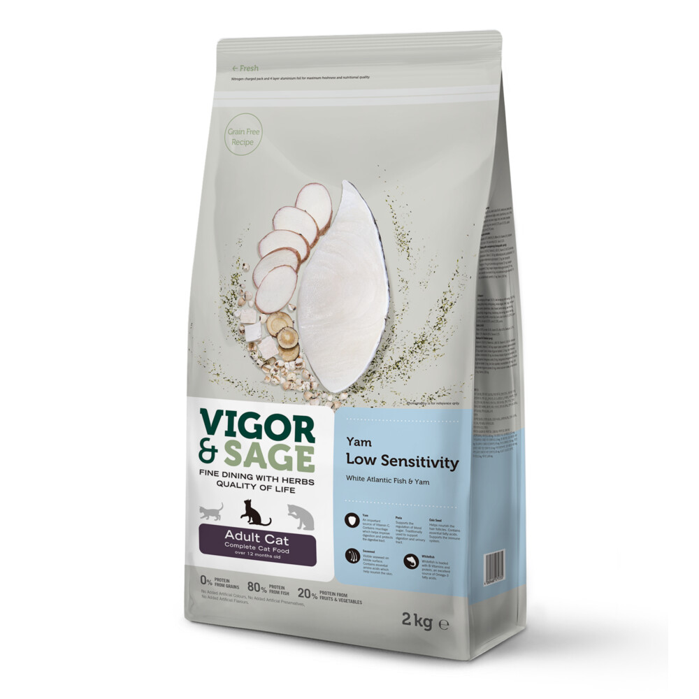 4x Vigor&Sage Kat Adult Low Sensitivity Yam 2 kg