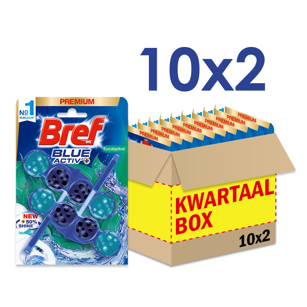 10x Bref Toiletblok Blue Activ Eucalyptus 2 stuks