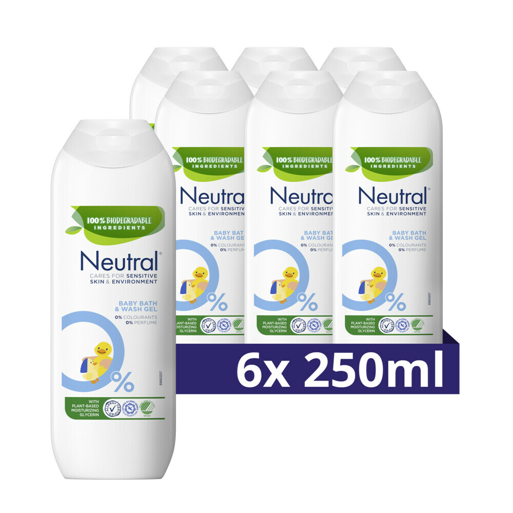 6x Neutral Baby Bad&Wasgel 0% 250 ml