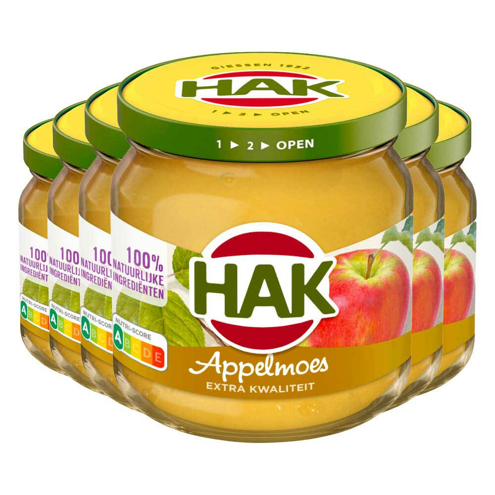 6x Hak Appelmoes Authentiek Hollands Recept Extra Kwaliteit 200 gr