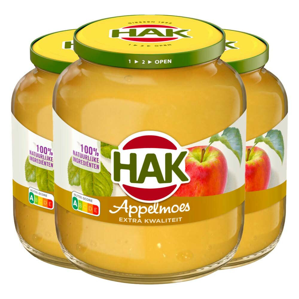 12x Hak Appelmoes Authentiek Hollands Recept Extra Kwaliteit 700 gr