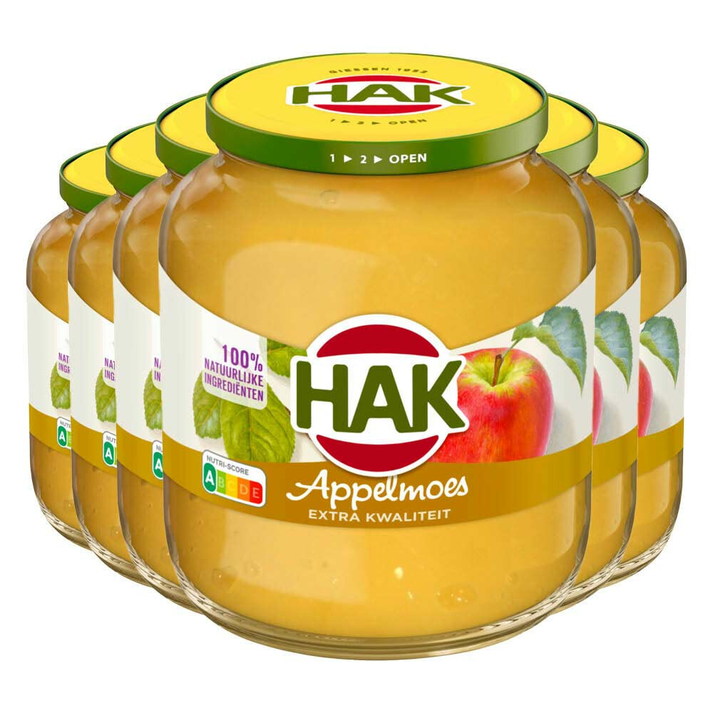 6x Hak Appelmoes Authentiek Hollands Recept Extra Kwaliteit 700 gr