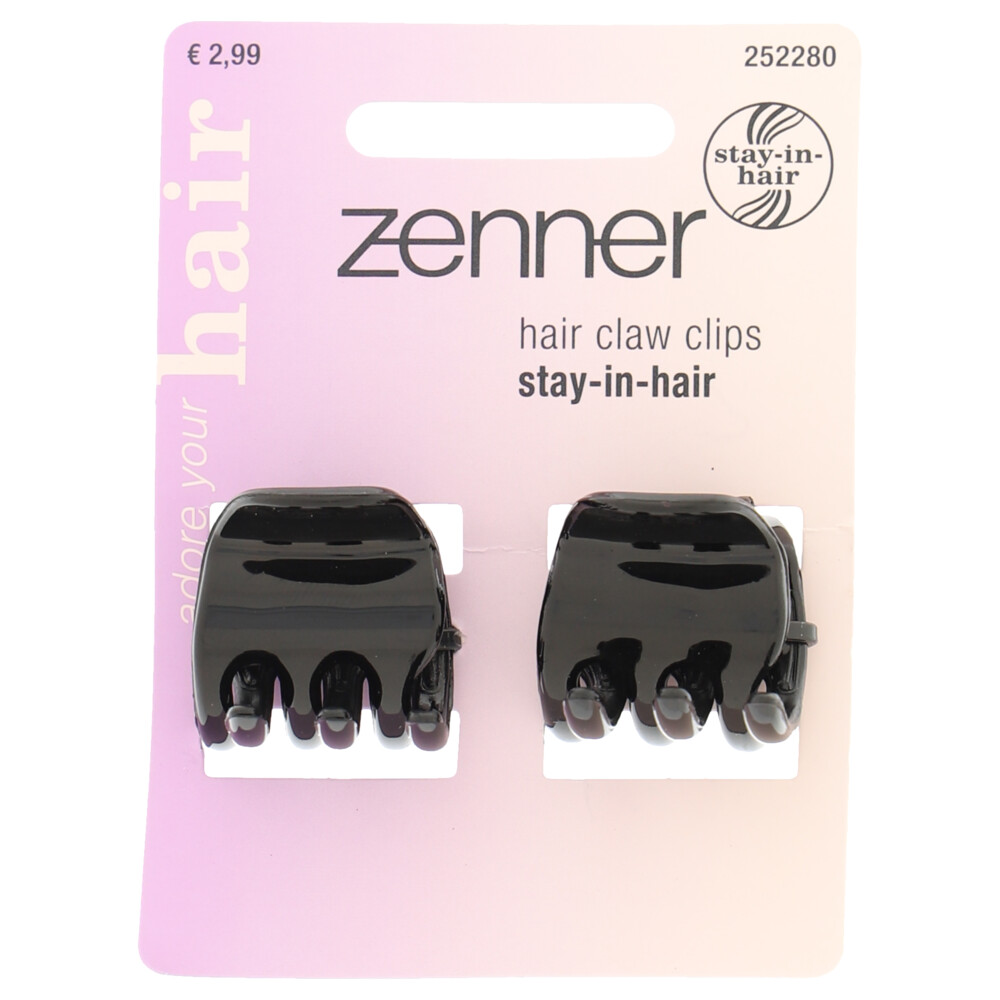 Zenner Haarklemmen Stay in Hair Zwart 2 stuks