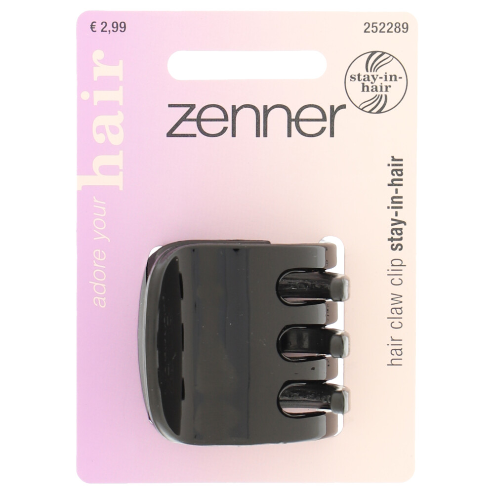 Zenner Haarklem Stay in Hair Zwart 3,5 cm