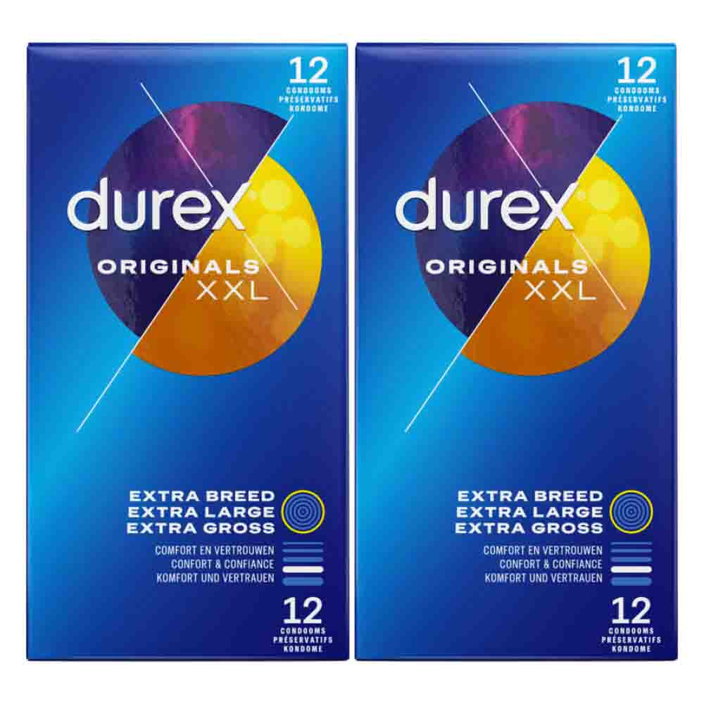 2x Durex Condooms Originals XXL 12 stuks