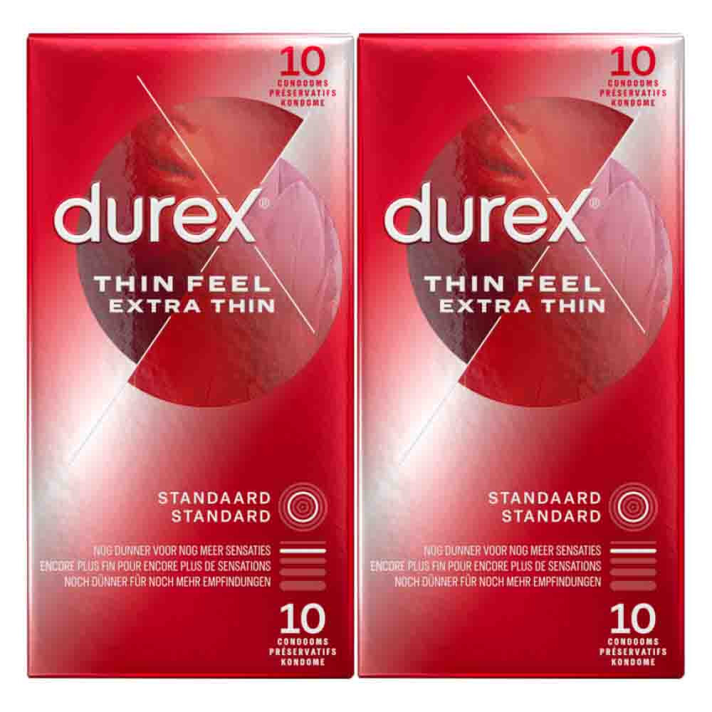 2x Durex Condooms Thin Feel Extra Dun 10 stuks