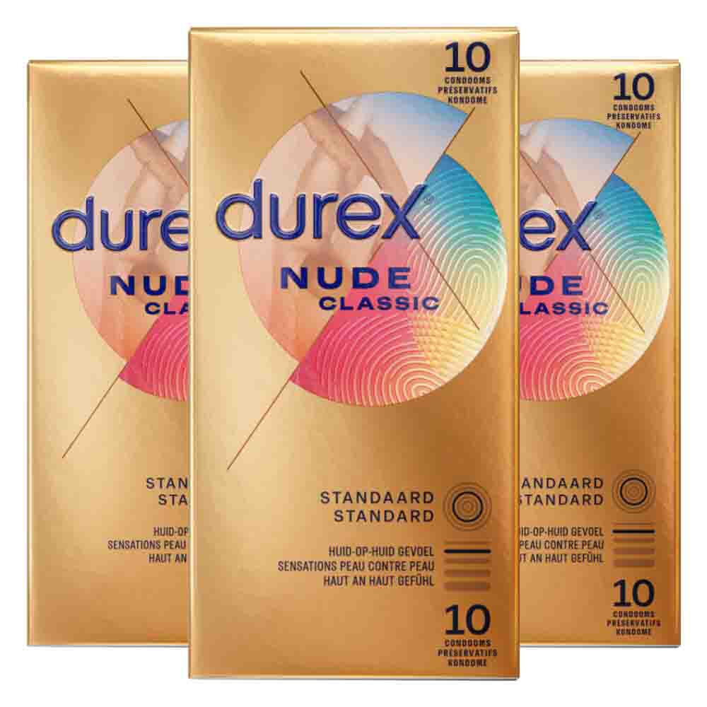 3x Durex Condooms Nude 10 stuks